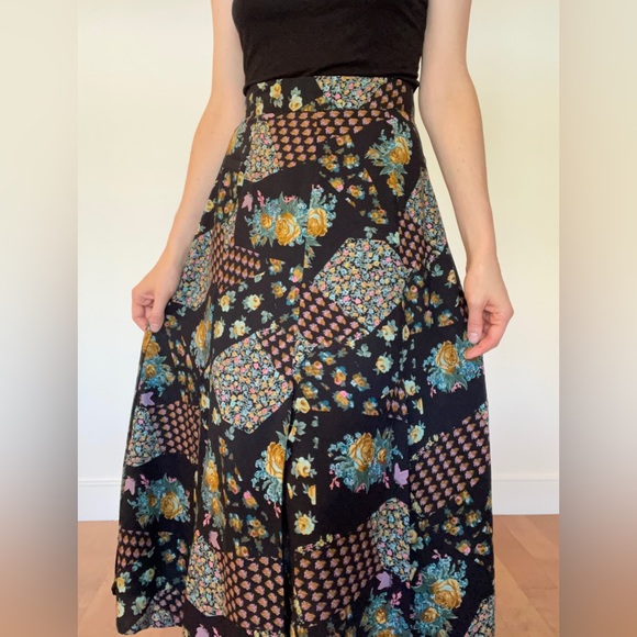 90’s Ribkoff floral maxi skirt / size 12 - Picture 11 of 16